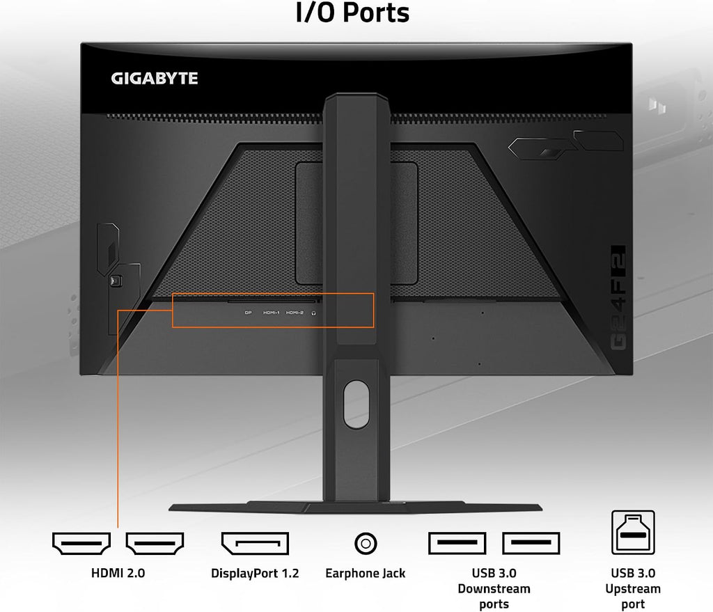 GIGABYTE G24F 2-24' 165Hz/180Hz(OC) 1080P Gaming Monitor, 1920 x 1080 SS IPS Display, 1ms (MPRT) Response Time, 95% DCI-P3, 125% sRGB, 1x DisplayPort 1.2 (HDR Ready), 2X HDMI 2.0, 3X USB 3.2