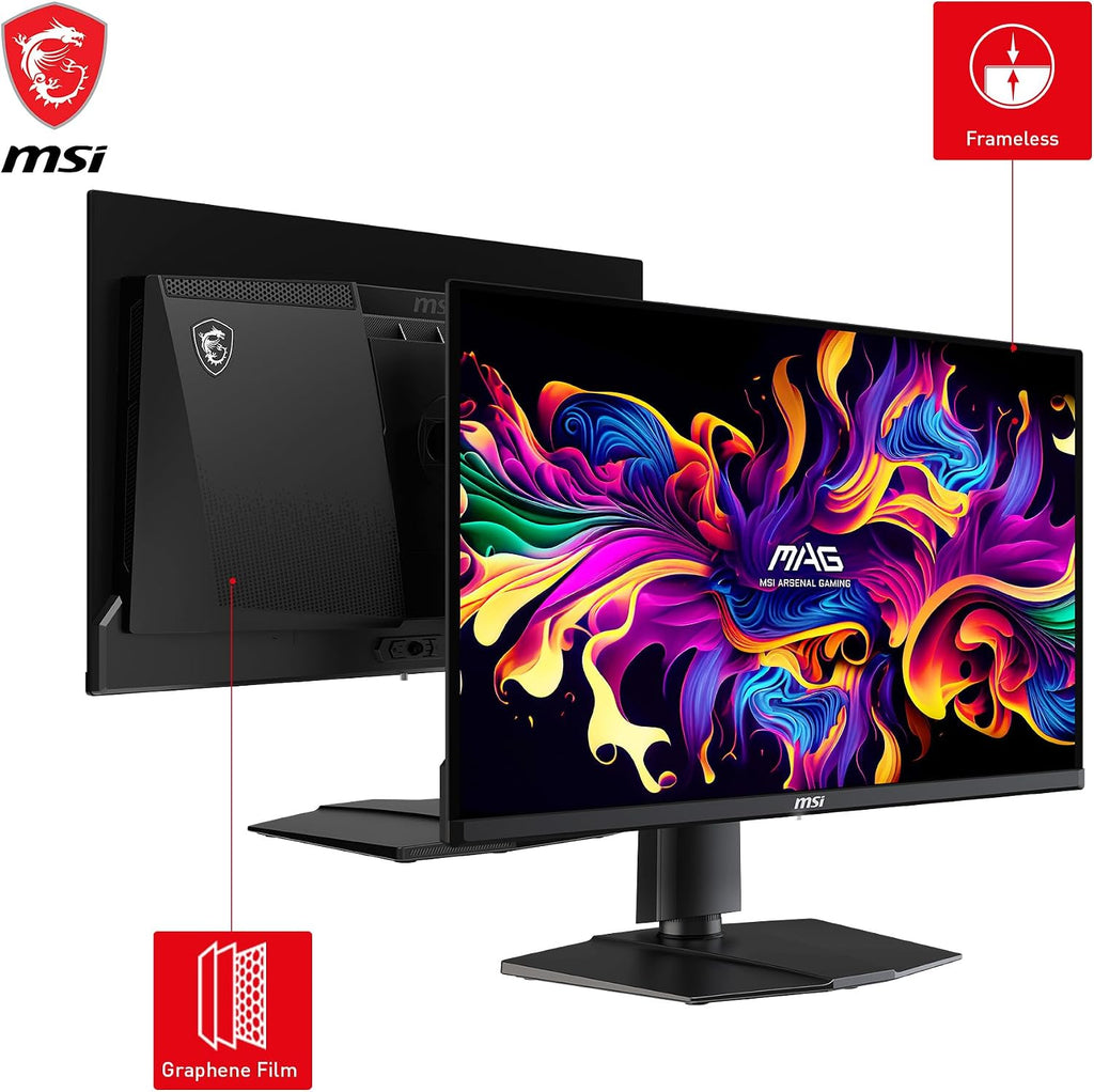 msi MAG 271QPX QD-OLED, 27 OLED Gaming Monitor, 2560 x 1440 (QHD), 0.03ms Response time, 360Hz, True Black HDR 400, HDMI, DP Port, USB Type C, Tilt, Height, Black