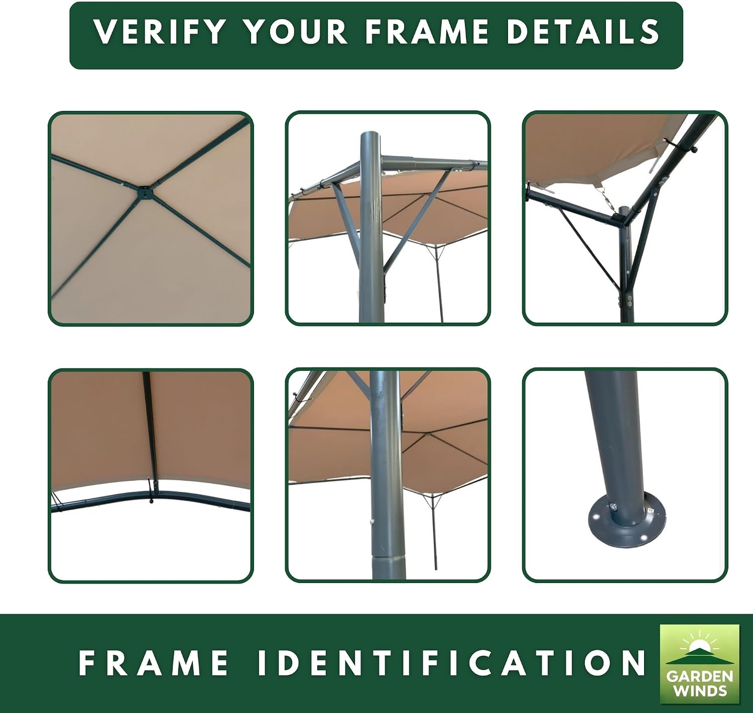 Garden Winds Heavy Duty Reinforced Replacement Canopy Top Cover Compatible with The Mefo Garden 12' x 12' Swan Gazebo - Classic Sand, Riplock 500
