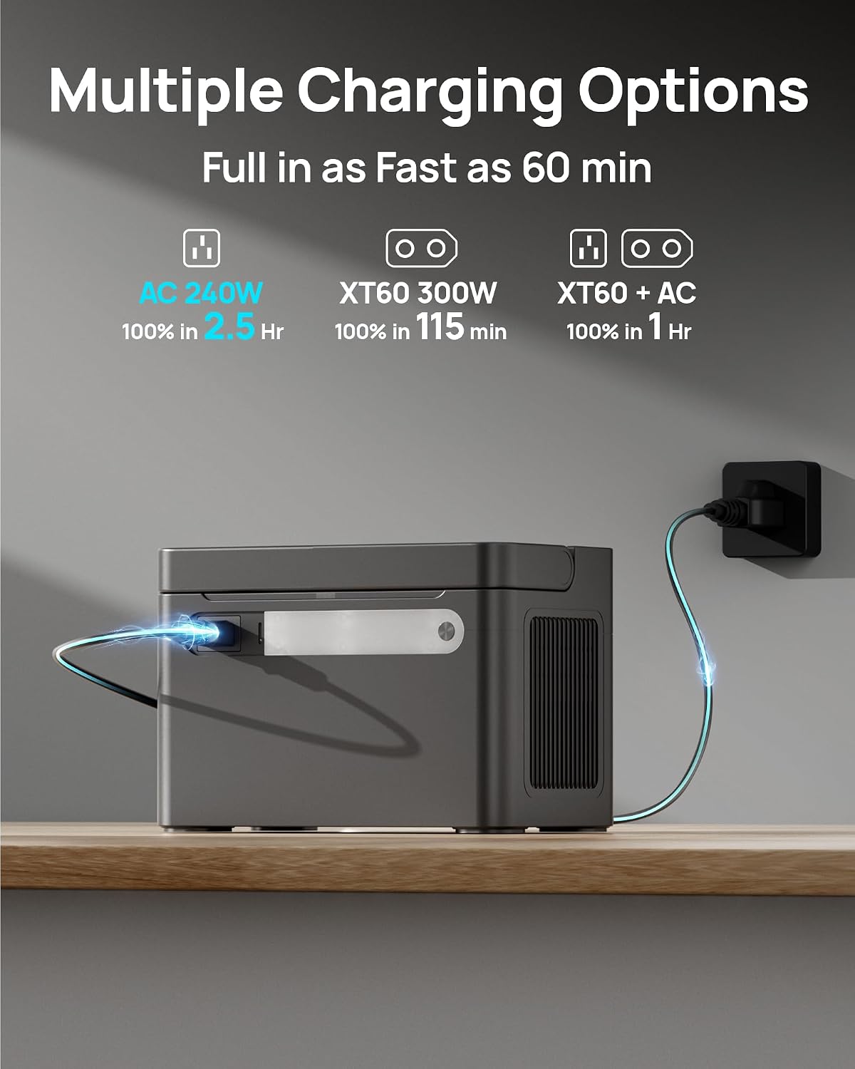 Portable Power Station 1000W (Surge 2000W), 576Wh LiFePO4 Battery Solar Generator, Power Bank AC Outlet with PD 100W Fast Charging USB-C Ports, Portable Charger for Home Use, Hurricane Emergency, RVs