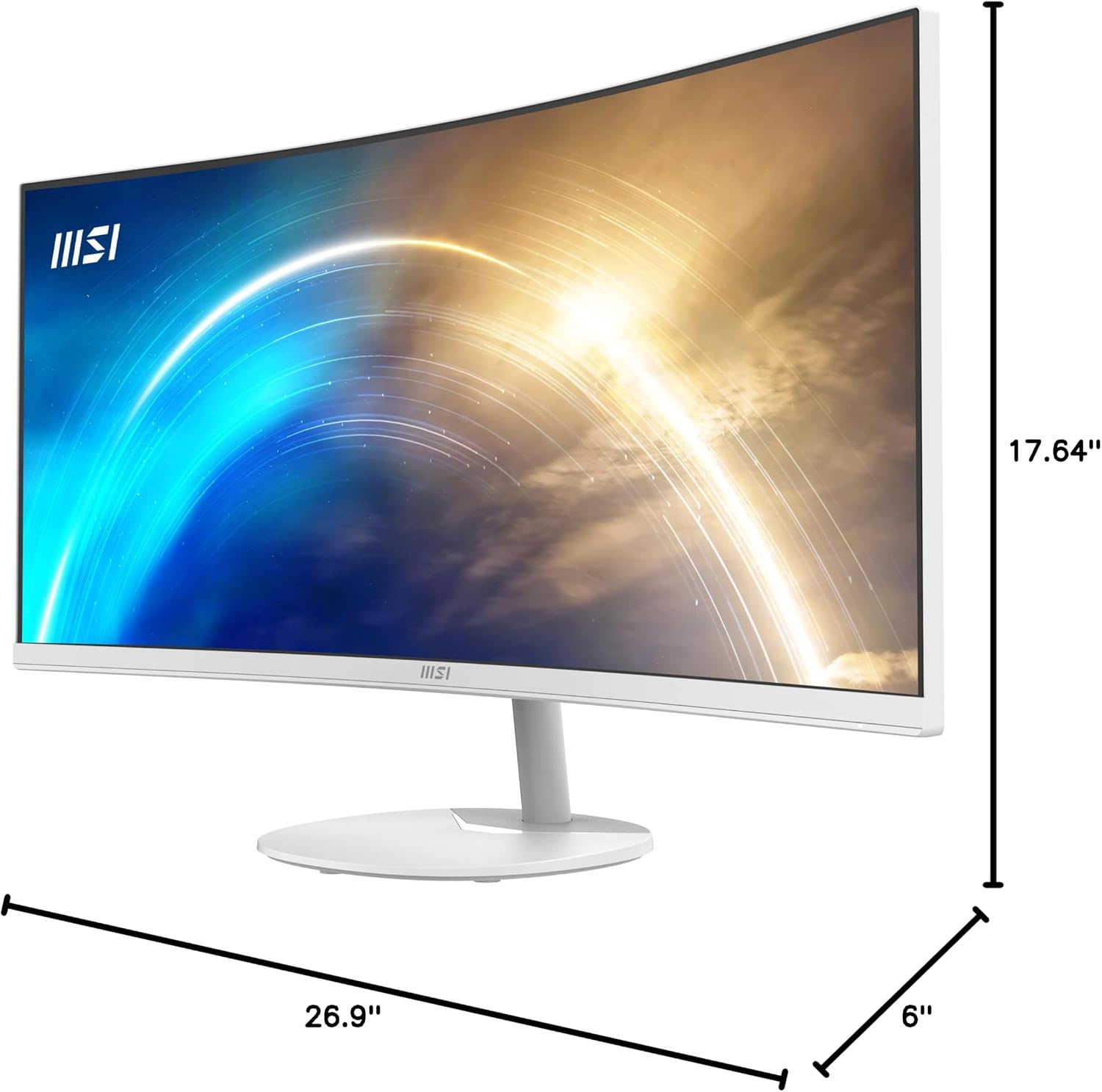 msi PRO MP341CQW 34-inch VA 3440 x 1440(UWQHD) Computer Monitor, 100Hz, Free-Synch, HDMI, DisplayPort, VESA Mountable, Speaker, 1ms, White