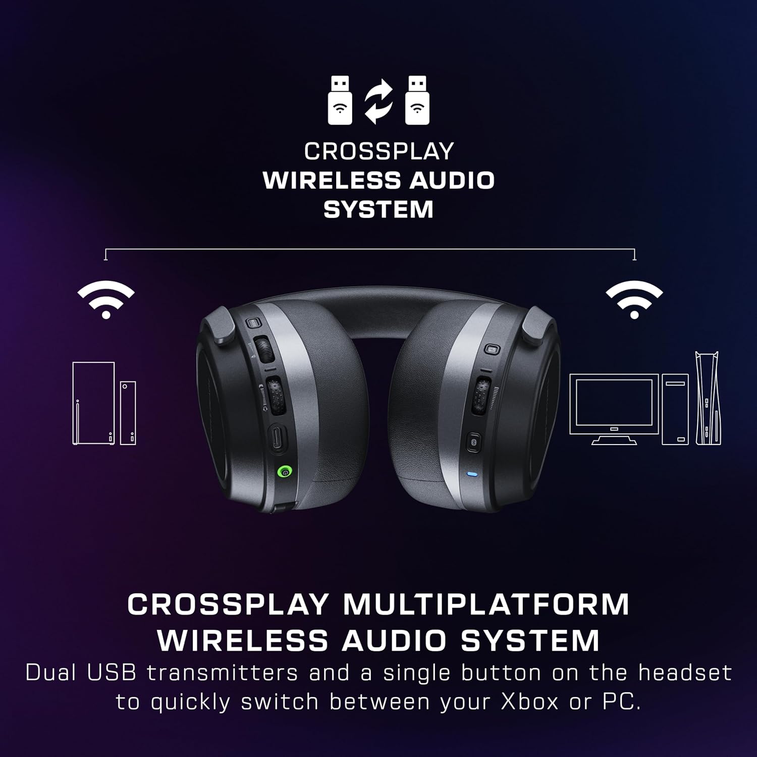 Turtle Beach Stealth 700 Wireless Multiplatform Amplified Gaming Headset for Xbox Series X|S, Xbox One, PC, PS5, Mobile – A.I. Noise-Cancelling Mic, Bluetooth, Rechargeable Battery, Black (Renewed)