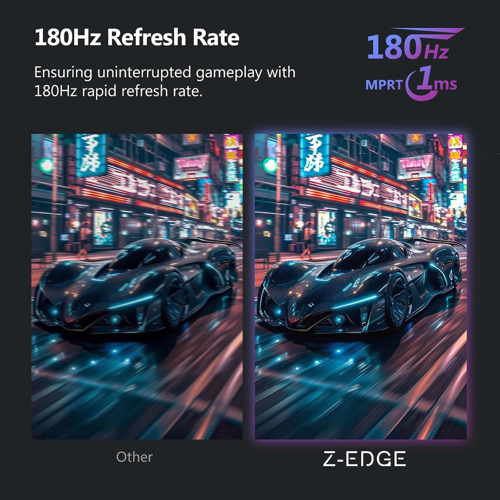 Z-Edge 27 inch Curved Gaming Monitor, FHD 1080P 180Hz 165Hz 144Hz Curved 1500R PC Monitor, MPRT 1ms, FreeSync, Low Blue Light, 350nits,16.7M Colors, UG27 Frameless Bezel, 1X DP and 1X HDMI