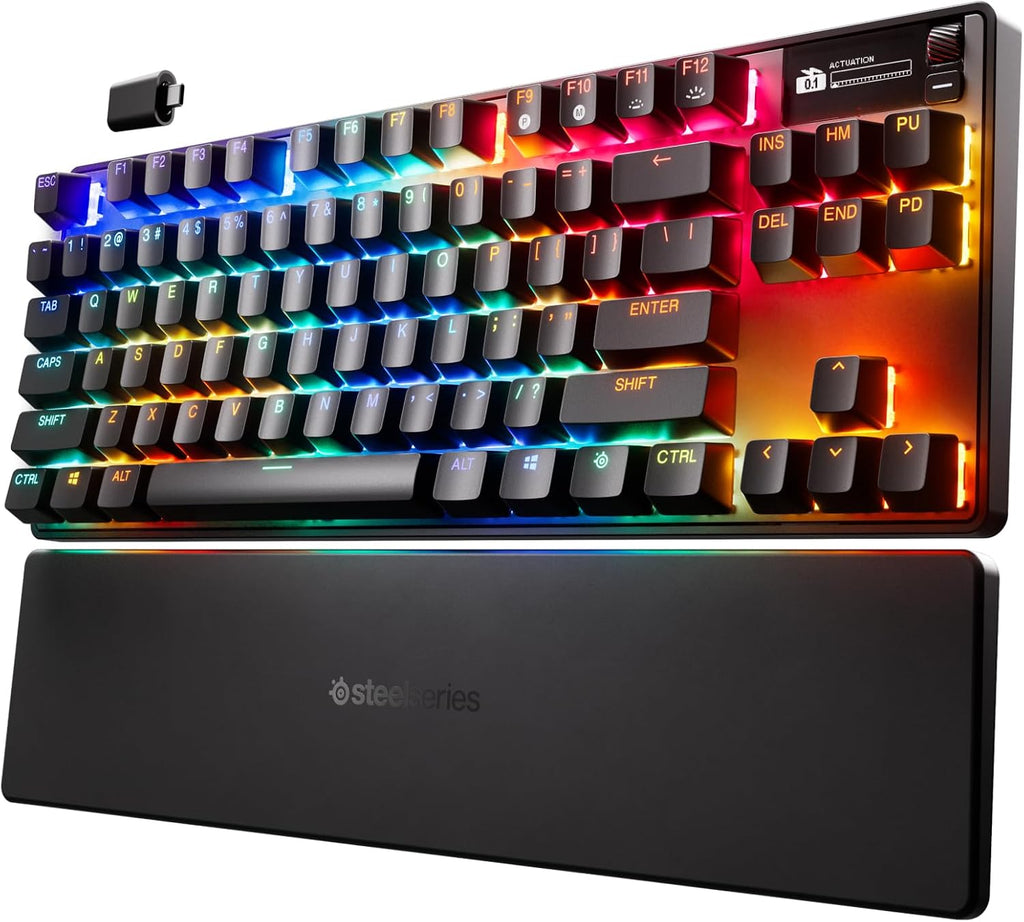 SteelSeries Apex Pro TKL Wireless Gen 3 OmniPoint 3.0 HyperMagnetic Switches — Adjustable Actuation — Rapid Trigger — Rapid Tap/SOCD — Dual Wireless — OLED (Renewed)