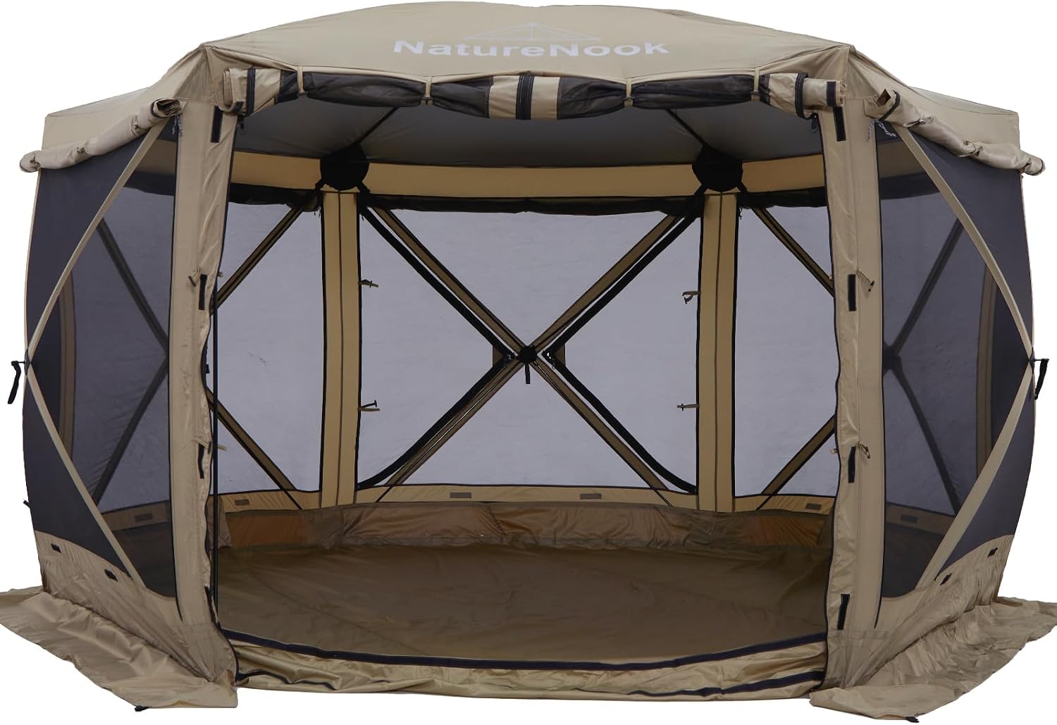 Canopy Pop up Canopy Gazebo Tent for Camping 12x12 FT Screen Tent Outdoor Shade Screen House with Ground Tarp Screen Room with Sidewalls Camping Gazebo with Awnings Waterproof Footprint