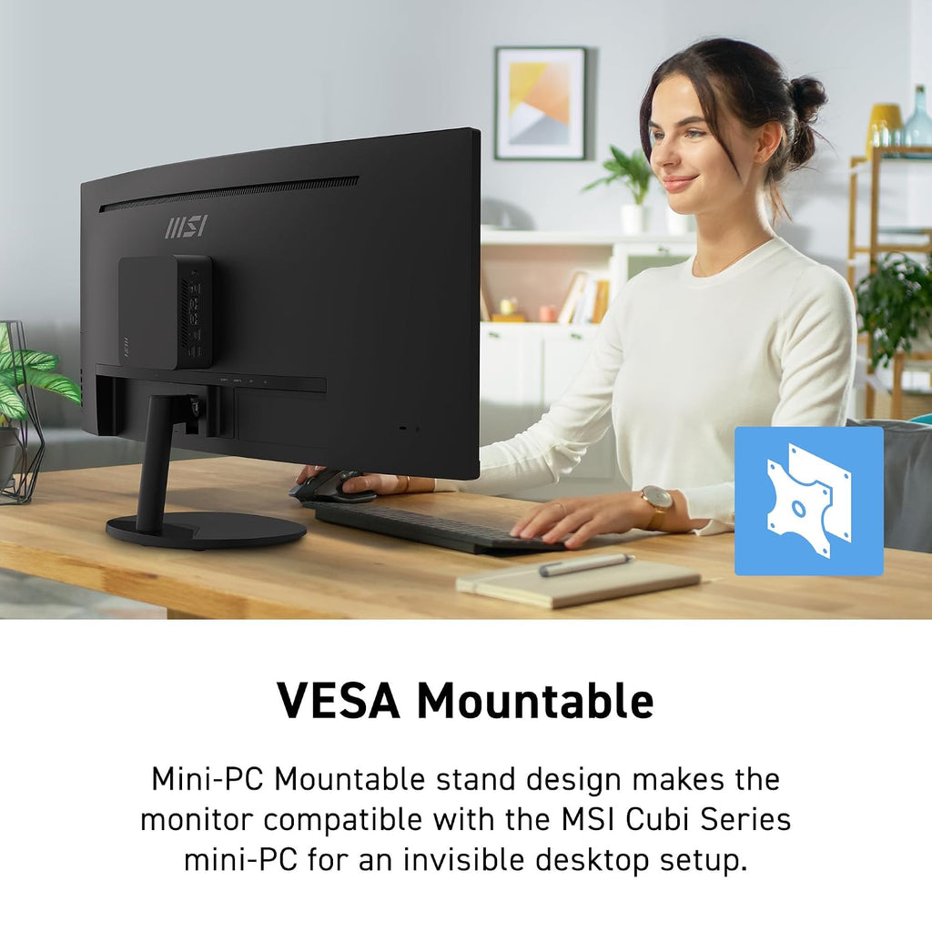 msi PRO MP341CQ E12 34-inch VA 3440 x 1440(UWQHD) Computer Monitor, 120Hz, Adaptive-Sync, HDMI, DisplayPort, VESA Mountable, Speaker, 1ms, Black