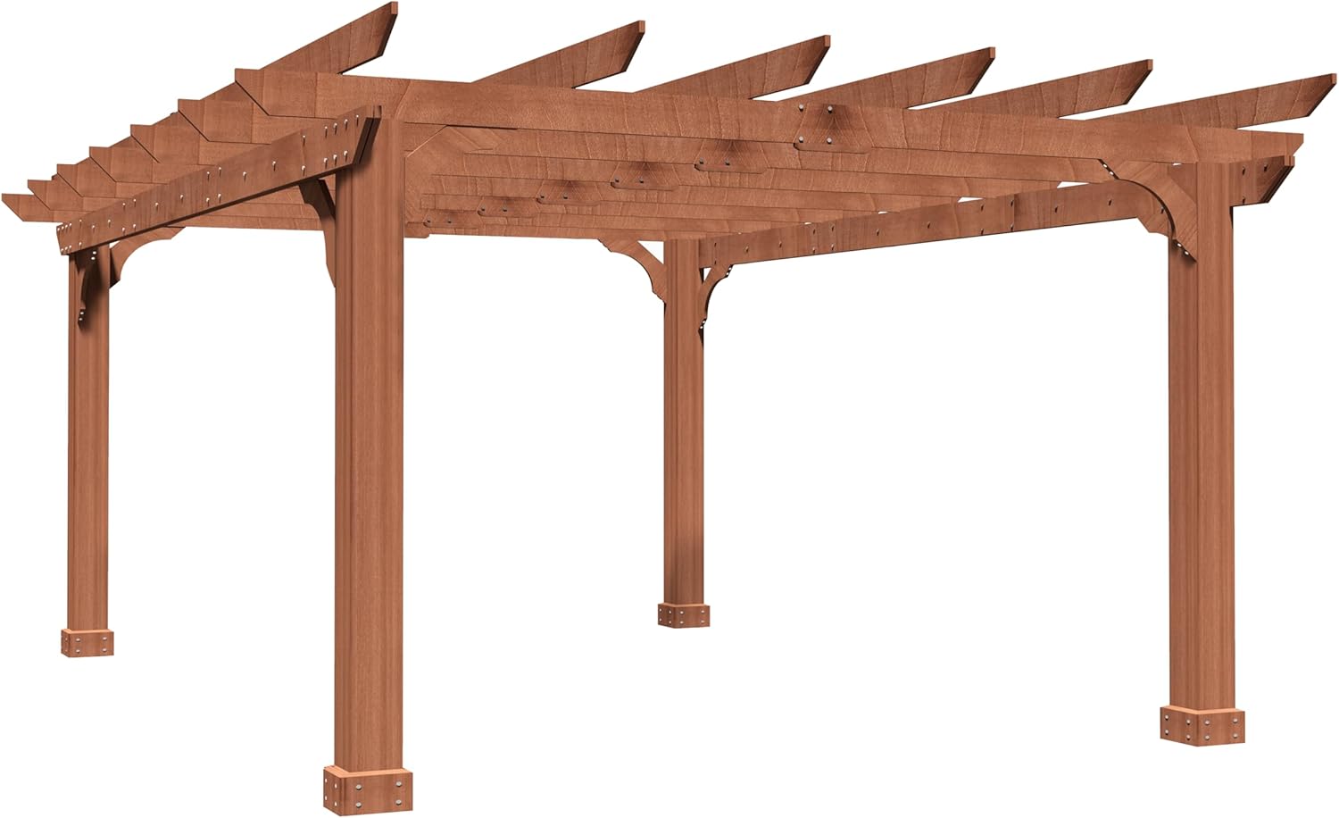 MUPATER 10' x12' Wooden Pergola, Pergola Kit with Stakes, All Cedar Wood & Quality Supported Structure, Snow & Wind Supported, All-Season Durability, Outdoor Shade for Backyard, Lawn, Deck
