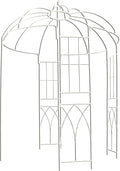 OUTOUR French Style Birdcage Shape Heavy Duty Gazebo, 9' Highx 6'6' Wide, Pergola Pavilion Arch Arbor Arbour Plants Stand Rack for Wedding Outdoor Garden Lawn Backyard Patio,Climbing Vines,Roses,White