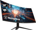 Westinghouse 32 Inch Curved Gaming Monitor, 165Hz, 1ms, FHD 1080P, 3000:1 Contrast Ratio, 118% SRGB, 1500R, AMD FreeSync, Eyecare, for PC Games with Built-in Speakers, DisplayPort, HDMIx2