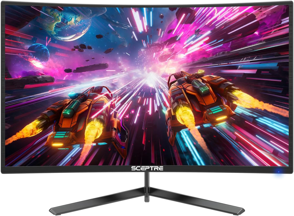 Sceptre 24-inch Curved Gaming Monitor 1080p up to 180Hz DisplayPort HDMI 99% sRGB, AMD FreeSync Build-in Speakers Machine Black (C248B-FWT168)