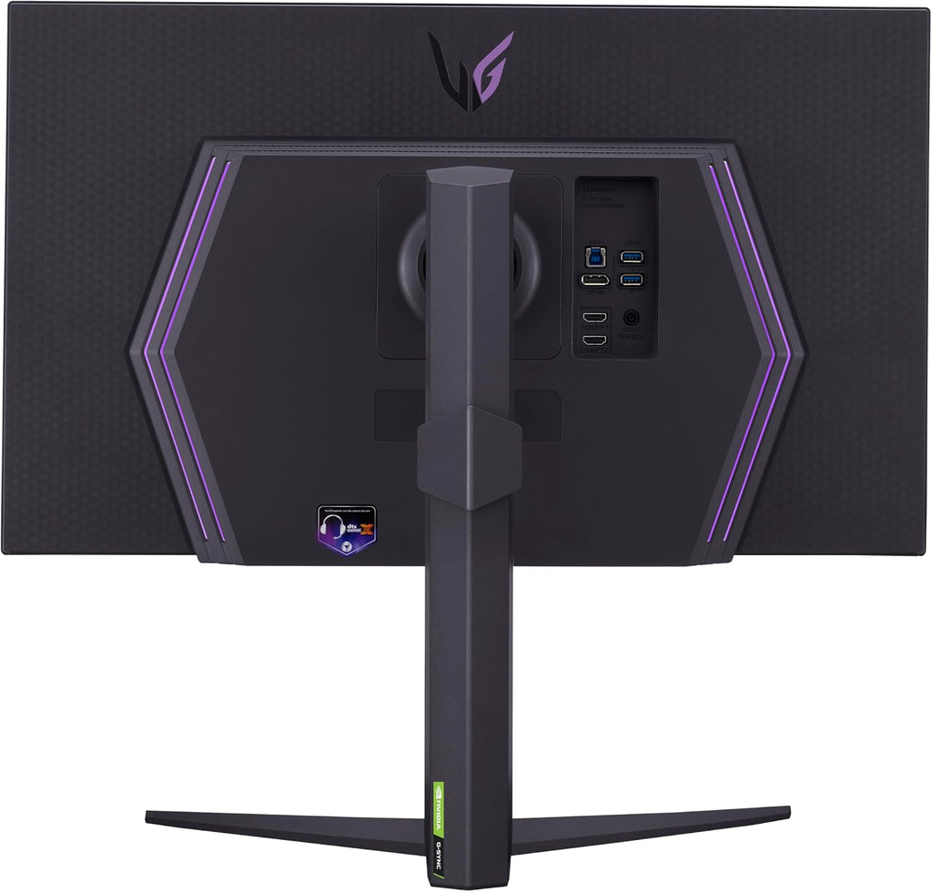 LG 27' Ultragear 4K UHD (3840x2160) Gaming Monitor, 144Hz, 1ms, VESA DisplayHDR 400, G-SYNC and AMD FreeSync Premium, HDMI 2.1, DisplayPort, 4-Pole HP Out DTS HP:X, Tilt/Height/Pivot Stand, Black