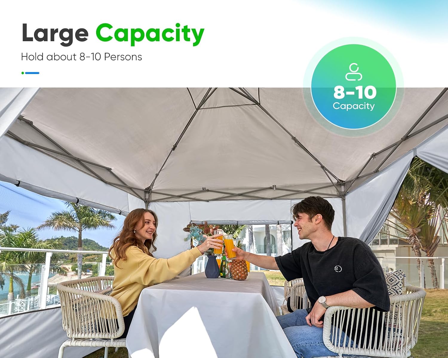 Quictent Privacy 8x8 Pop up Canopy Tent with Sidewalls and Roll-up Ventilated Windows, One Person Easy Setup, Outdoor Commercial Gazebo Shelter Enclosed Waterproof, Bonus 4 Sandbags