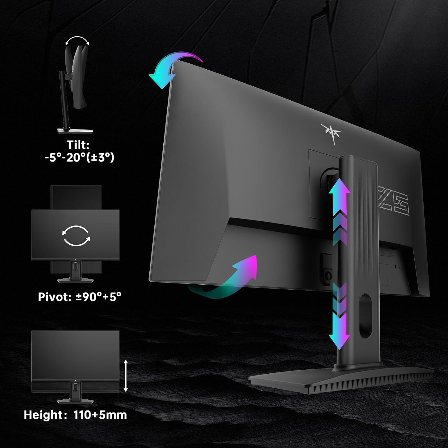 KTC 24.5 Inch 300Hz Gaming Monitor, FHD 1080P 240Hz Fast IPS Monitor, HDR, FreeSync, DisplayPort x1 HDMI x2, 119% sRGB, Height/Pivot/Tilt Adjustment, VESA Support, H25Y7