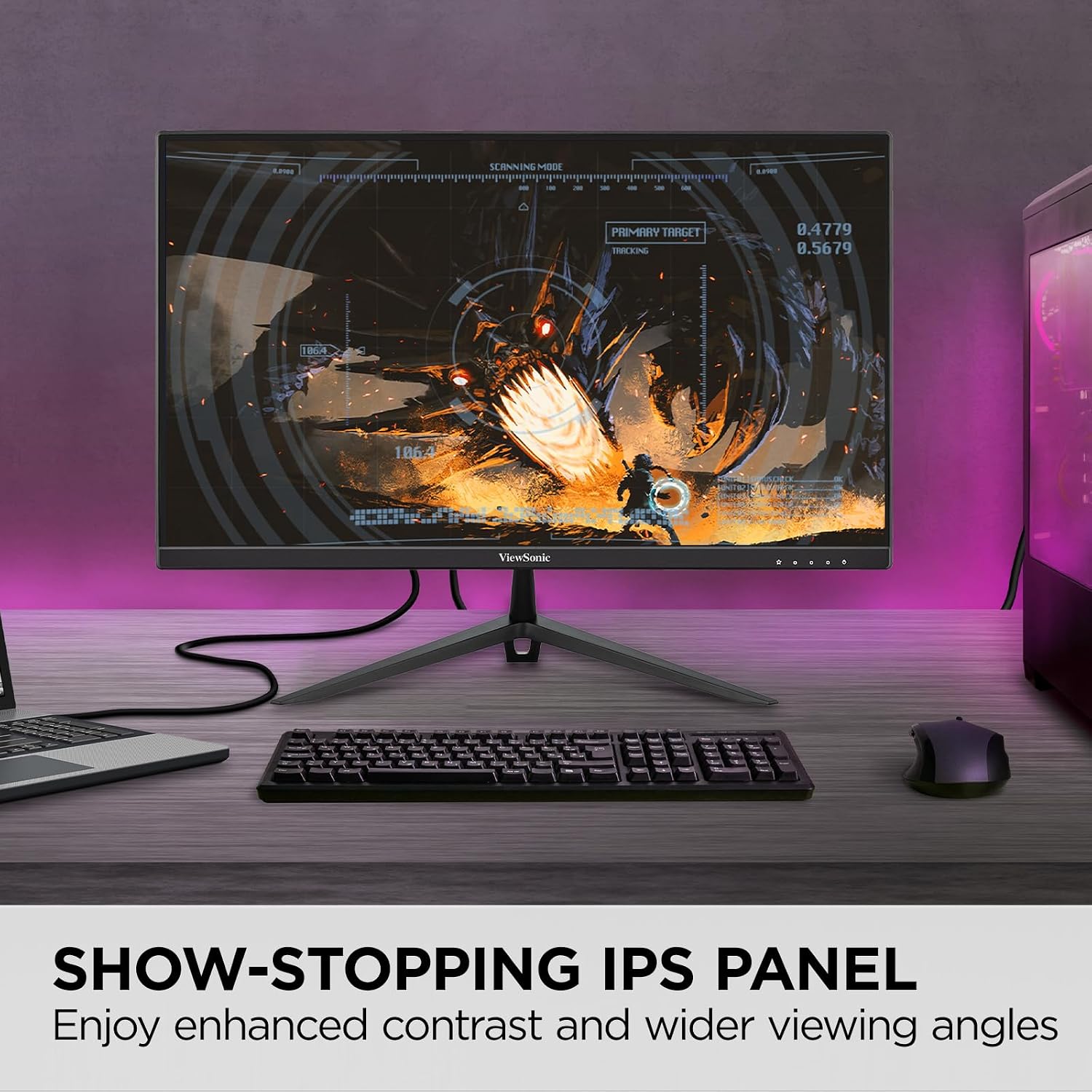 ViewSonic VX2428A 24 Inch 1080p Gaming Monitor, IPS Display with 180Hz and 0.5ms for Fast Gameplay, FreeSync and Eye Care Technology for Smooth Visuals, HDMI, and DisplayPort Inputs