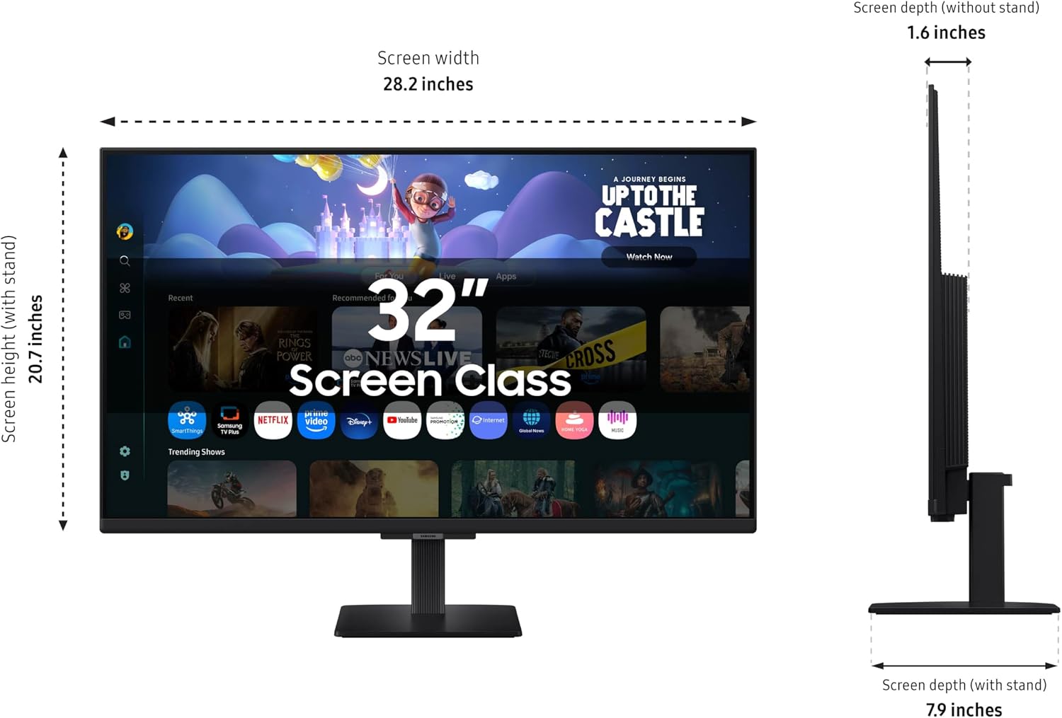 Samsung 32-Inch M5 (M50F) Series FHD Smart Monitor with Streaming TV, Speakers, HDR10, Gaming Hub, Multiple Ports, Workout Tracker, Vision Accessibility Tools, Black, LS32FM502ENXZA