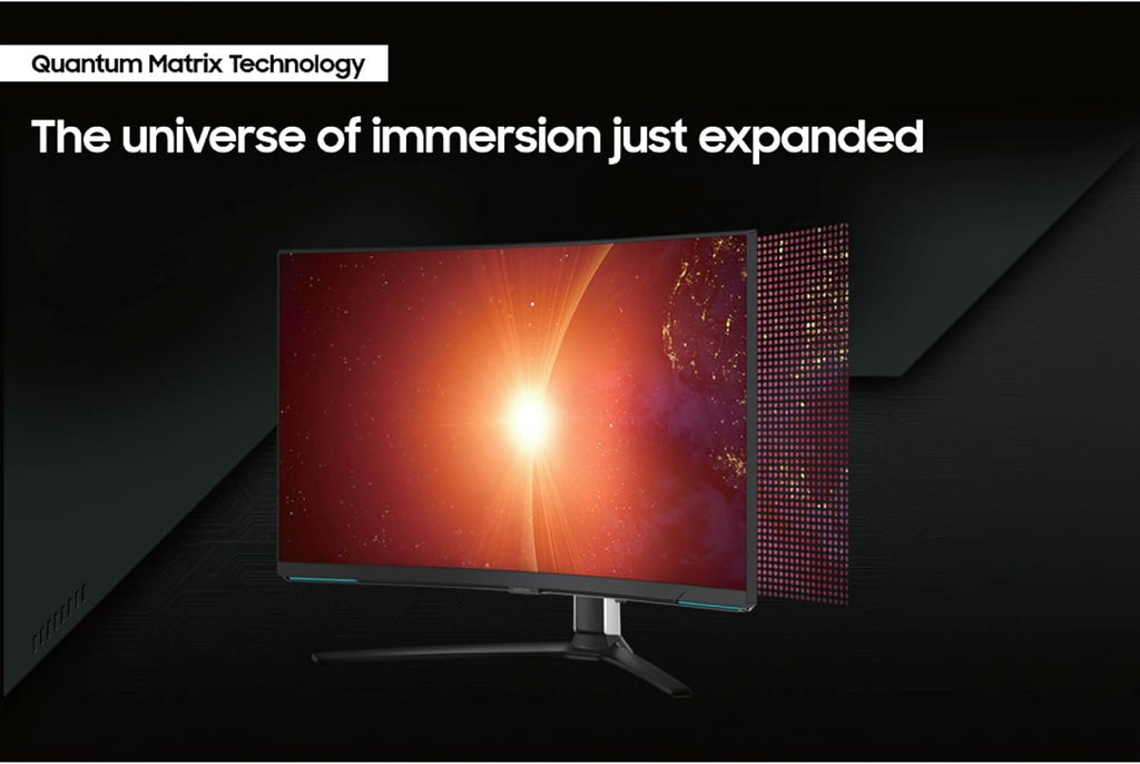 Samsung 32' Odyssey Neo G8 (G85NB) 4K UHD 240Hz 1ms G-Sync 1000R Curved Gaming Monitor, Quantum HDR2000, AMD FreeSync Premium Pro, Matte Display, DisplayPort, Black & White, LS32BG852NNXGO
