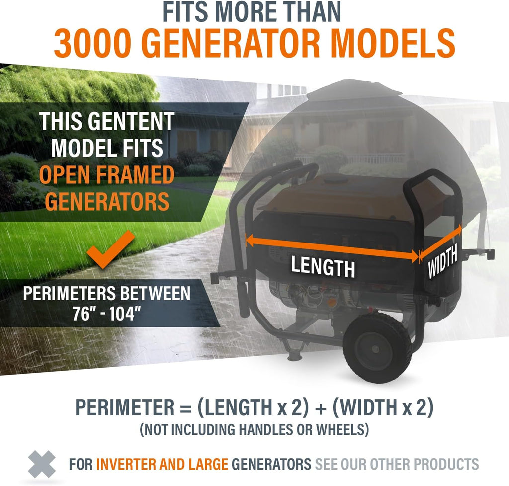 GenTent Open Frame Running Cover - Universal Adapter Kit Generator Tent (Slate, Original - Standard)