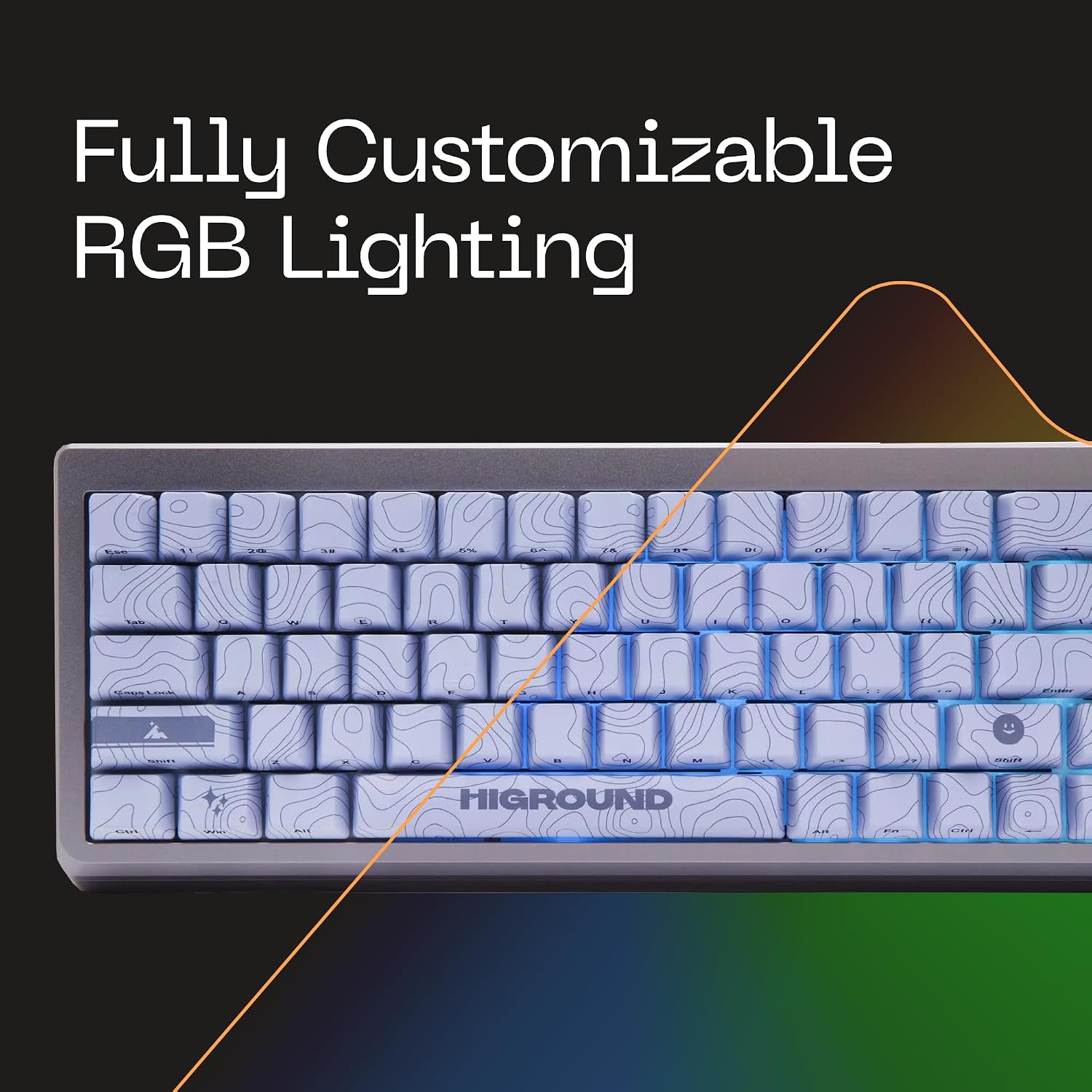 Higround Summit 2.0 Slate 65% Mechanical USB Wired Gaming Keyboard, Dreamland Linear Switches, Programable RGB, Hot-Swappable, Deep Thock Creamy Sounding PC Keyboard