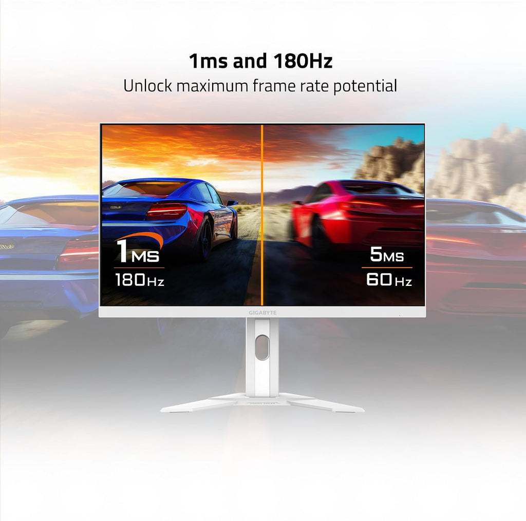 GIGABYTE - M27Q Advanced ICE (SA) - 27' SS IPS Gaming Monitor - QHD 2560x1440-180Hz - 1ms MPRT - AMD FreeSync - Type C KVM - HDMI, DP, Type C - Height Adjustable - White