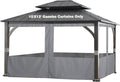 SCOCANOPY 10' x 12' Clear Window Gazebo Privacy Curtain Set for 10X12 Gazebo, (Gray)
