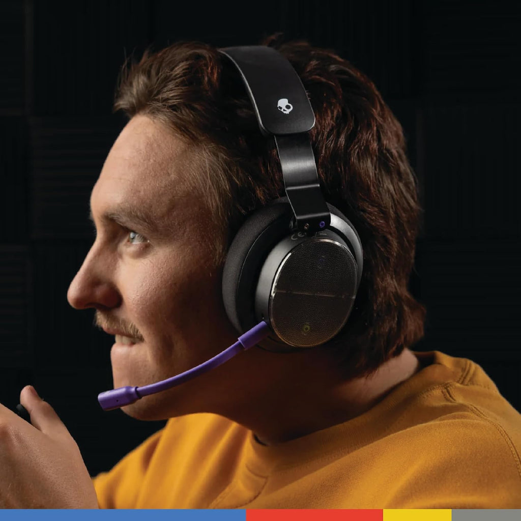 Skullcandy PLYR Multi-Platform Wireless Gaming Headset, Bluetooth Headphones, Removable Mic, Up to 24 Hrs Battery, PC, Xbox, PlayStation, 2.4GHz Low Latency Wireless Transmitter Included - Digi-Black