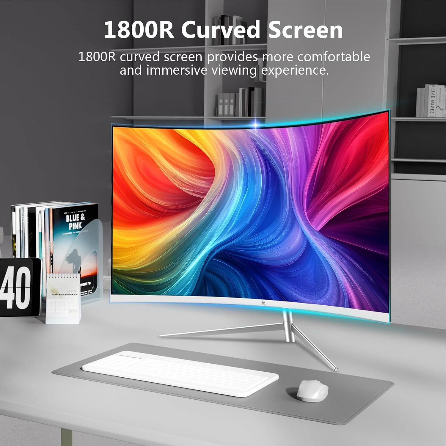 Z-Edge 27-inch Curved Gaming Monitor, Full HD 1080P 1920x1080 LED Backlight Monitor, with 100Hz Refresh Rate and Eye-Care Technology, 178° Wide View Angle, VGA+HDMI