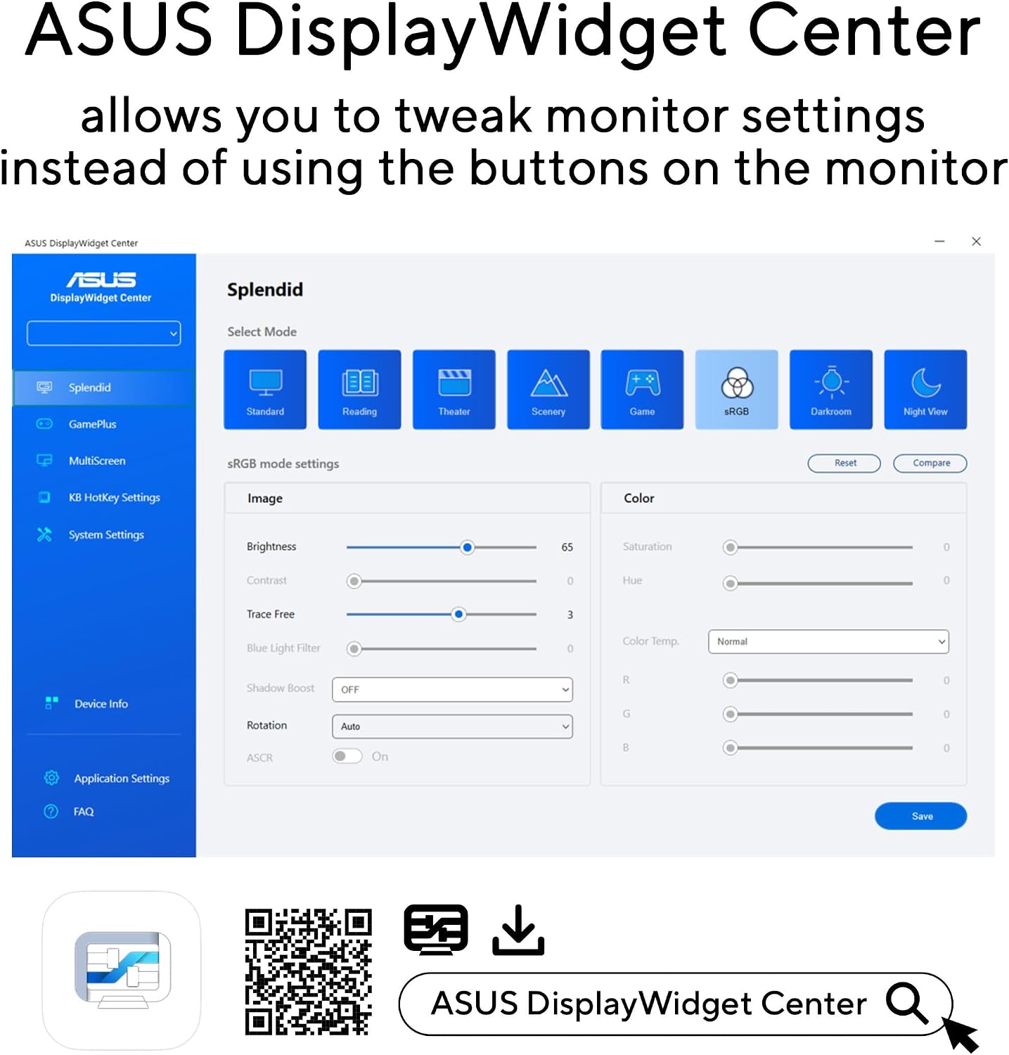 ASUS 27' 1440P Business Monitor (VA27AQSE) - IPS, QHD, 99% sRGB, Frameless, HDMI, DisplayPort, VGA, 1ms, Speakers, Low Blue Light, Flicker Free, Ergonomic Design, VESA Wall Mountable, 3 yr Warranty