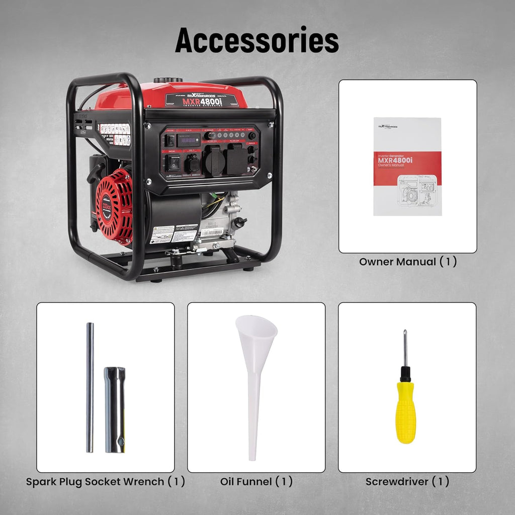 maXpeedingrods 4800 Watt Portable Inverter Generator, Gas Powered Open Frame Generator with ECO Mode, Lightweight for Outdoor Camping, Home Backup, Garden