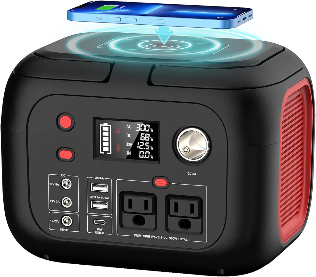 ENOFLO Portable Power Station 300W, 228Wh Solar Generator with 110V Pure Sine Wave AC Outlet, Backup Lithium Battery Generator for CPAP Outdoor RV Camping Emergency Home Use