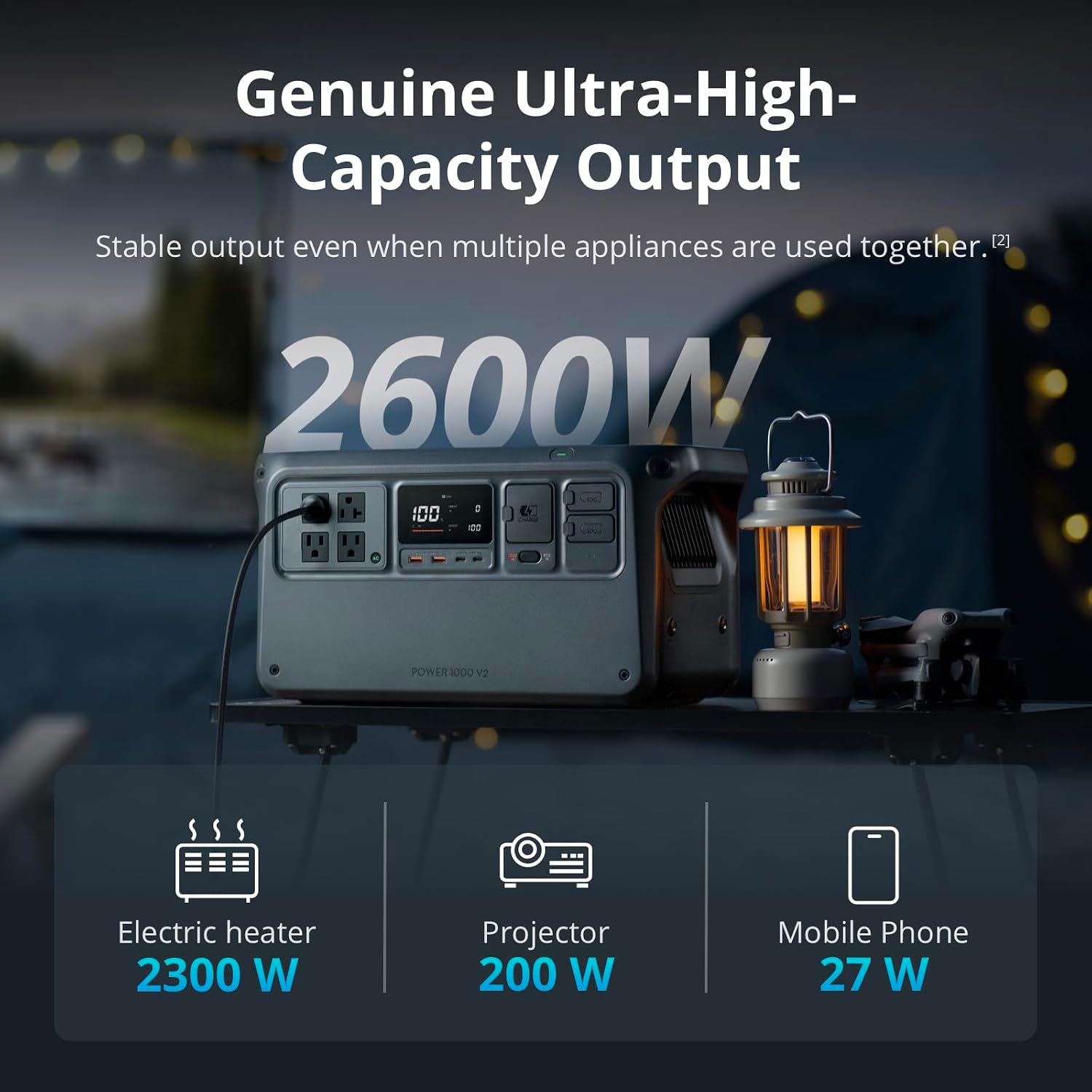 DJI Power 1000 V2 Portable Power Station, Solar Generator with IBCPOWER 100W Foldable Solar Panel, 1024Wh LFP Battery, 2600W Output, MC4 to XT60 Solar Power Cable, Camping, Road Trip, RV