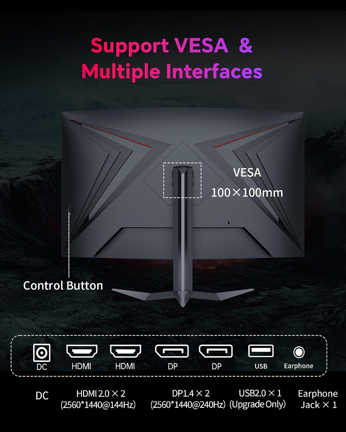 KTC 32 Inch 240Hz Curved Gaming Monitor, 2K 1440P PC Computer Monitor 1000R, 1ms (MPRT), 4000:1 Contrast, 122%sRGB, Adaptive Sync, HDMI Display Port, Tiltable, VESA Mount, H32S25E