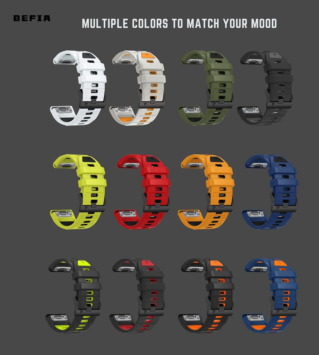 22mm Watch Band for Garmin fenix 8 47mm 5 6 fenix 7 sapphire solar band Quick Fit 22 Watch Bands for Garmin Watch Forerunner 965 955 epix gen 2 47mm Strap Comfort for Men Women