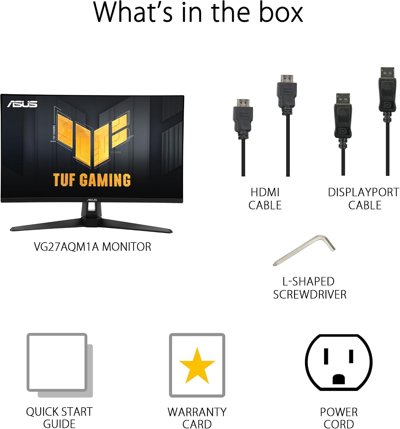 ASUS TUF Gaming 27' 1440P Gaming Monitor (VG27AQM1A) - QHD (2560 x 1440), 260Hz, 1ms, Fast IPS, Extreme Low Motion Blur Sync, Freesync Premium, G-SYNC Compatible, DisplayHDR400, 3 Year Warranty