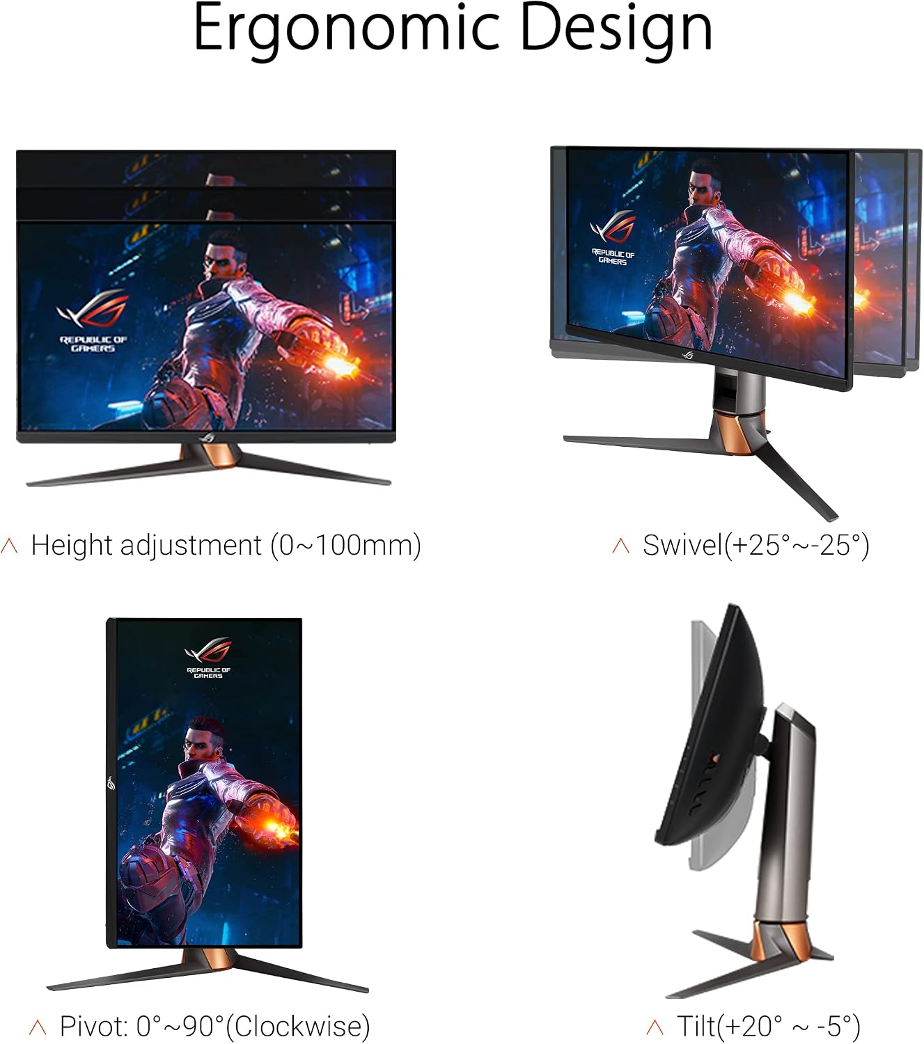 ASUS ROG Swift 360Hz 27' 1440P HDR Gaming Monitor (PG27AQN) - QHD (2560 x 1440), Fast IPS, 1ms, G-SYNC, Eye Care, HDMI, DisplayPort, USB, Ergonomic Design, VESA Wall Mountable, HDR10, DisplayHDR600