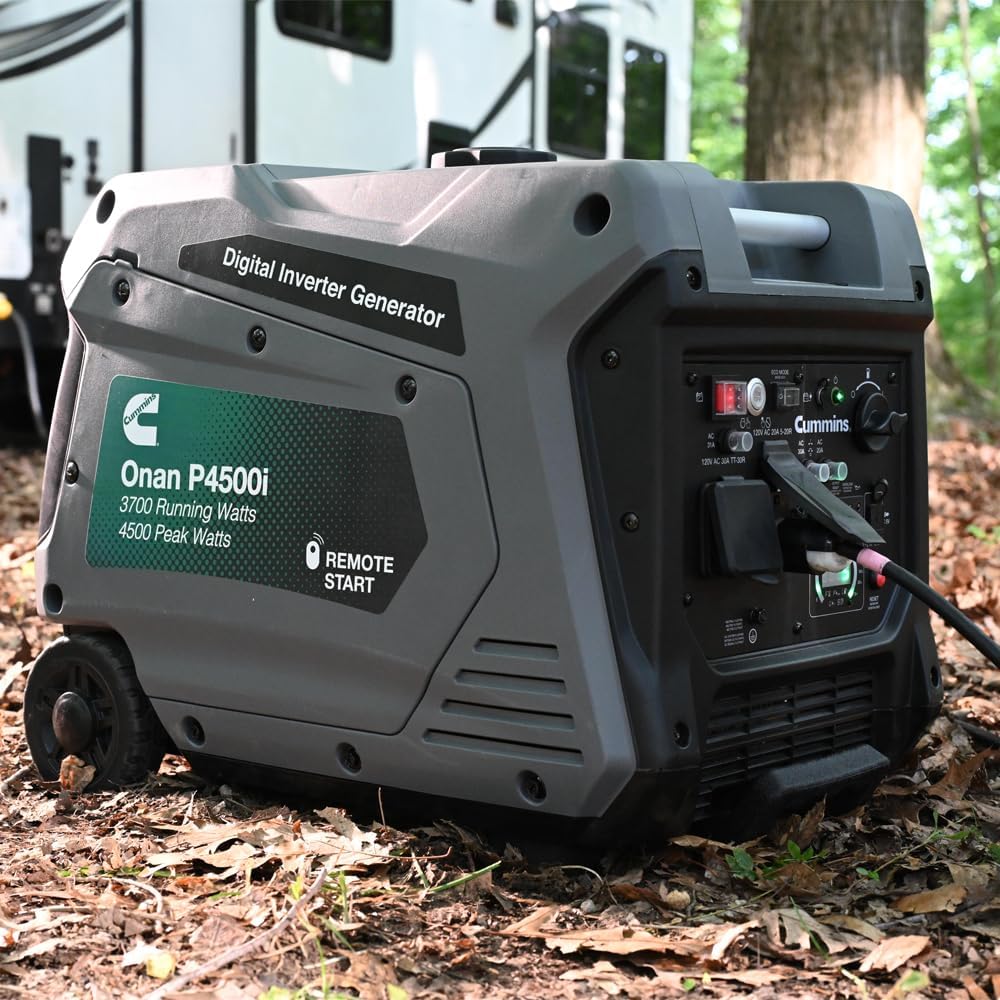 Cummins Onan P4500I Portable Inverter Generator, Power Inverter Dual 5V USB Ports for Mobile Charging, Gas Powered for Backup Home Use, RV & Camping - 7.3 HP 224cc OHV 4-Stroke Engine W/Remote Start