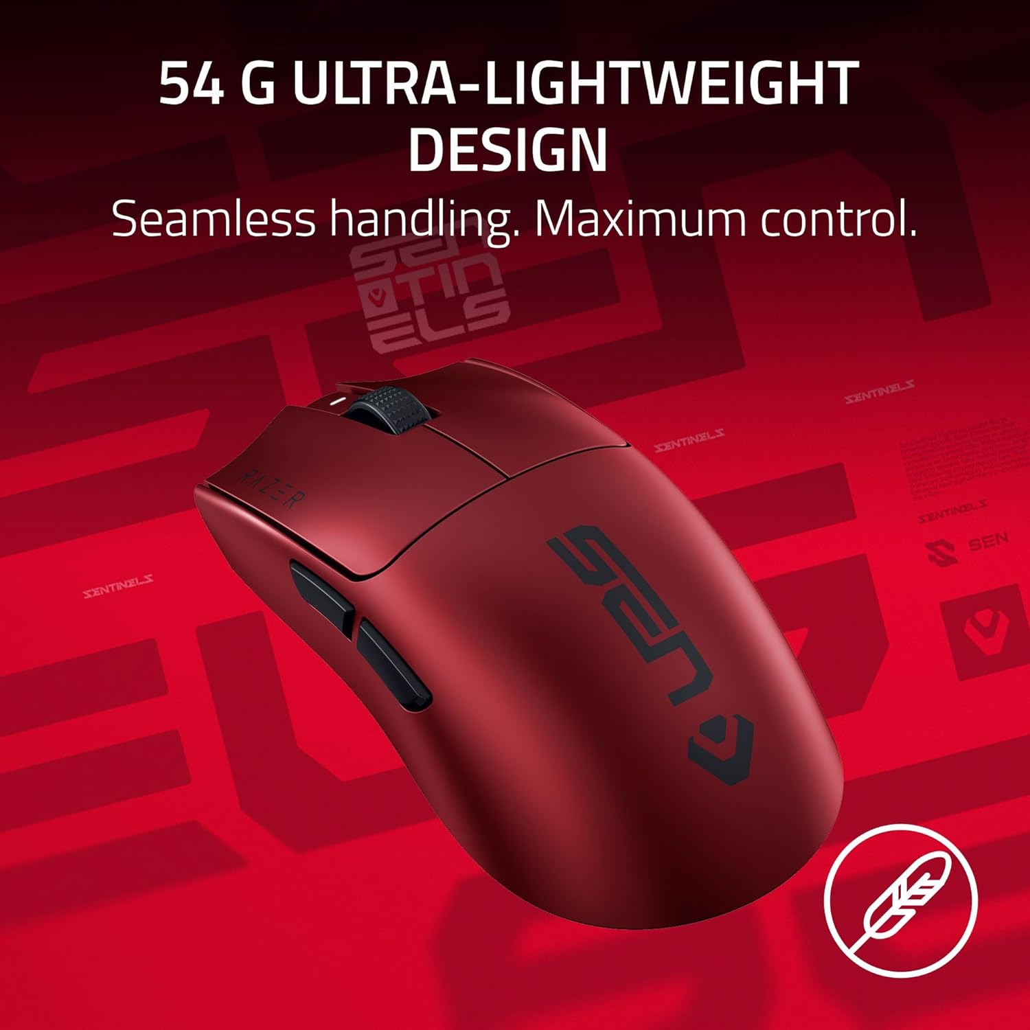 Razer Viper V3 Pro Wireless Esports Gaming Mouse: Symmetrical - 54g Lightweight - 8K Polling - 35K Optical Sensor - Gen3 Optical Switches - 8 Programmable Controls - 95 Hr Battery - Sentinels Edition
