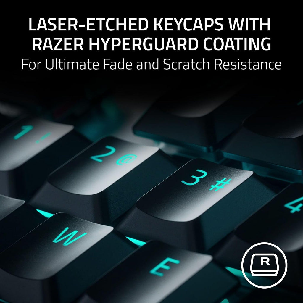 Razer DeathStalker V2 Gaming Keyboard: Low Profile Optical Switches Linear Red - Durable Coated Keycaps - Aluminum Top Plate - Multi Function Roller & Media Button - Chroma RGB - Snap Tap