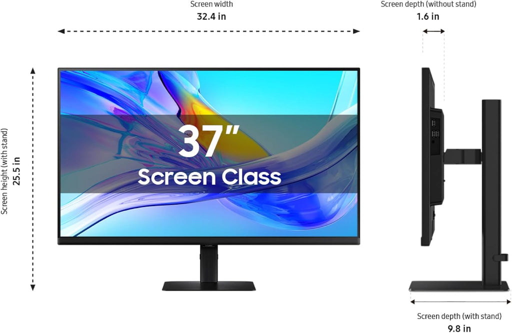 Samsung 37' ViewFinity S8 (S80UD) 4K UHD HDR10 High Resolution Monitor with USB-C and Ergonomic Design, Built-in KVM Switch, Intelligent Eye Care, LS37D800UANXZA, 2025