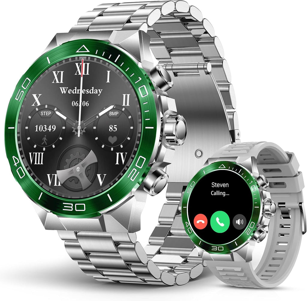 SOUYIE Military Rugged Smart Watch for Men, AMOLED 1.43' HD Screen, Bluetooth Call Answer/Make, Blood Oxygen/Heart Rate/Sleep Tracker, 7-30 Day Battery, Waterproof Fitness Tracker for iOS Android