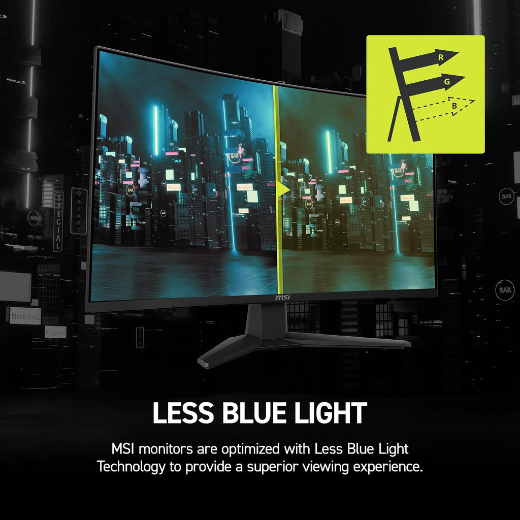 msi MAG 274CF X24 27-inch 1920 x 1080 (FHD) Gaming Monitor, 240Hz, AMD Adaptive-Sync, HDR Ready, HDMI, VGA Port, VESA Mountable, Tilt, 4-Side Slim Bezel, 0.5ms, Black