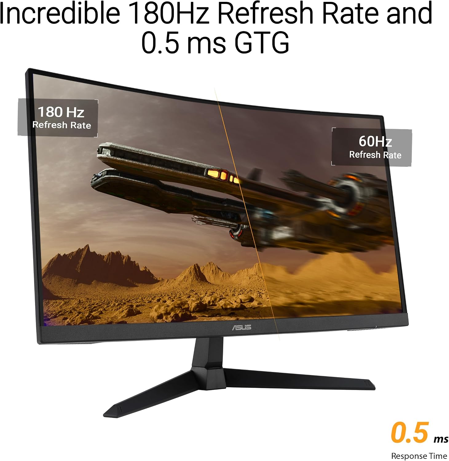 ASUS TUF Gaming 27' 1440P Curved HDR Gaming Monitor (VG27WQ3B) - QHD (2560 x 1440), 180Hz, 0.5ms, Extreme Low Motion Blur, FreeSync, 90% DCI-P3, DisplayWidget, 3 yr Warranty