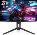 GTek 27' 2K QHD 2560×1440p Gaming Monitor, 240Hz Refresh, 1ms MPRT, Fast IPS, HDMI DisplayPort, Frameless Design, Adjustable Stand, Perfect for Gaming, Streaming & Productivity