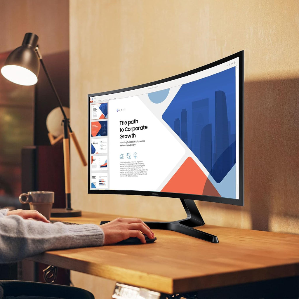 Samsung 24' Essential S3 (S36GD) Series FHD 1800R Curved Computer Monitor, 100Hz, Game Mode, Advanced Eye Comfort, HDMI and D-sub Ports, LS24D366GANXZA