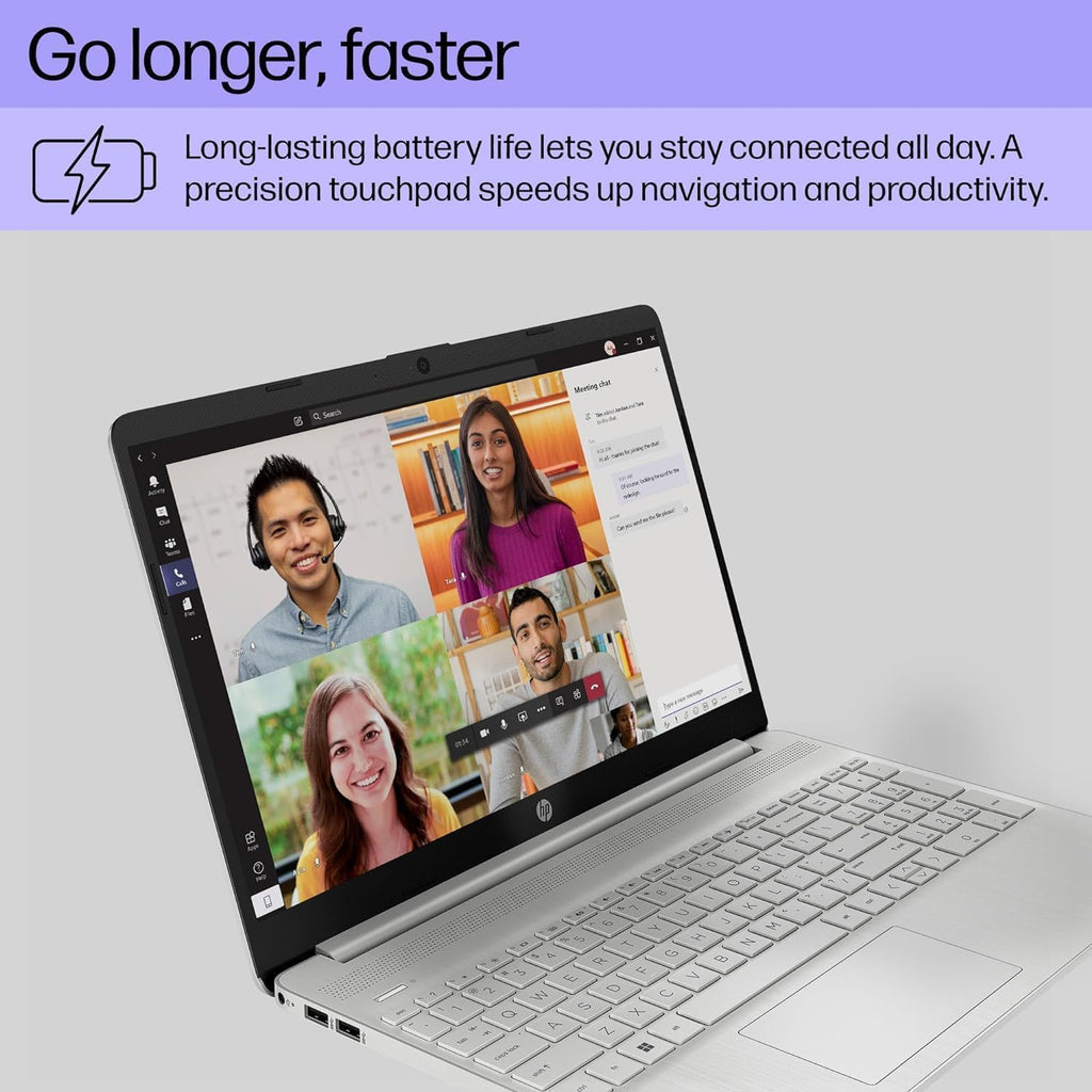 HP 15 inch Laptop, FHD Non-Touch Display, Intel Core i5, 12 GB RAM, 256GB PCIe SSD, Intel UHD Graphics, Windows 11 Home, Natural Silver, 15-dy2795wm