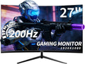 ZZA 27 Inch Gaming Monitor, 180Hz-200Hz Curved Monitor,VA PC Monitor,Full HD 1920x1080/180Hz Refresh Rate, 1ms Response, 100% sRGB, 1080p Resolution,FreeSync,VESA Mountable,DP 1.4 & HDMI 2.0 Ports