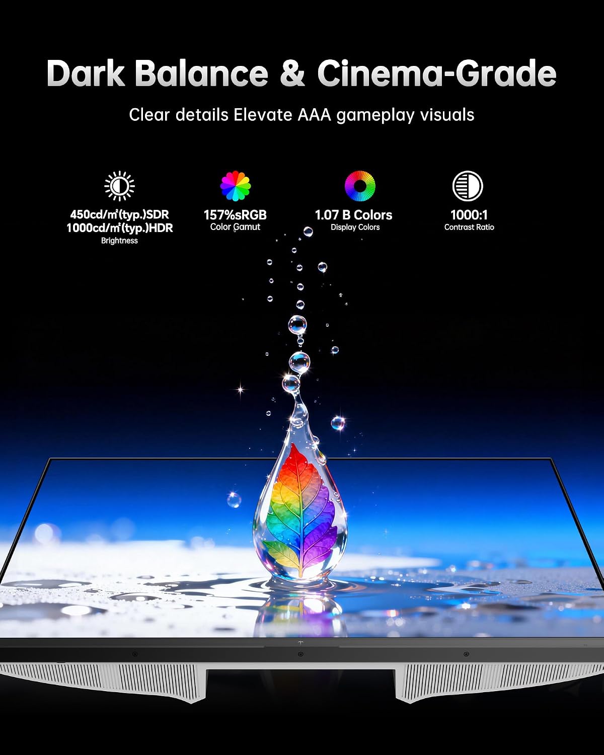 KTC M27T6S 27 Inch Gaming Monitor, 1440P Mini LED Monitor 200Hz(OC 210Hz), 157%sRGB, HDR 1000, 1ms MPRT, Adaptive Sync, HDMI DP Port, Tilt Swivel Pivot Height Adjustment, VESA Mount Vertical Monitors