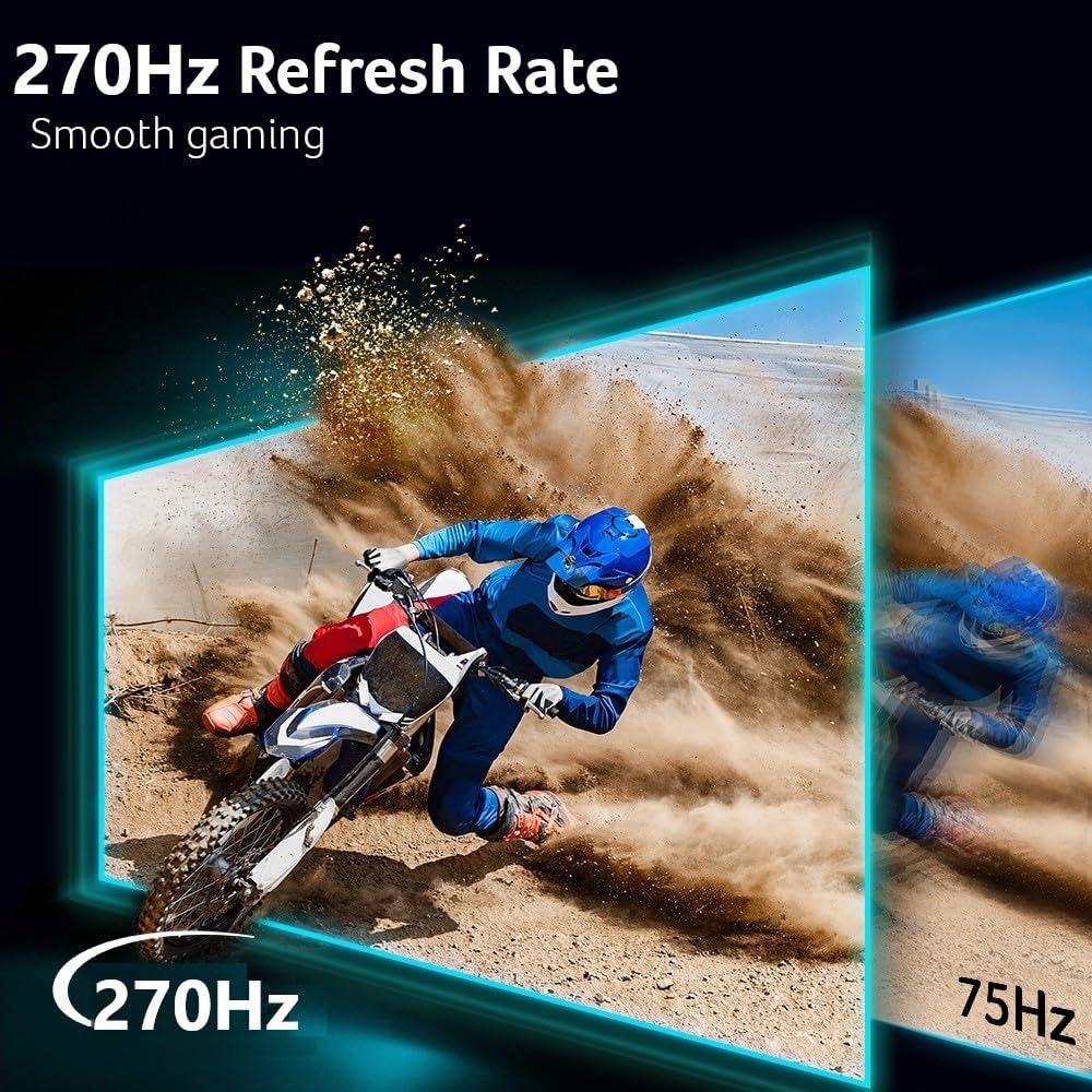 MONITOR acer Nitro 27 Inch WQHD 2560 x 1440 ZeroFrame Design IPS Gaming AMD FreeSync Premium | Up to 270Hz Refresh | Up to 0.5ms | One Display Port 1.4 and Two HDMI 2.0 Ports | XVA270U Z1bmiiprx