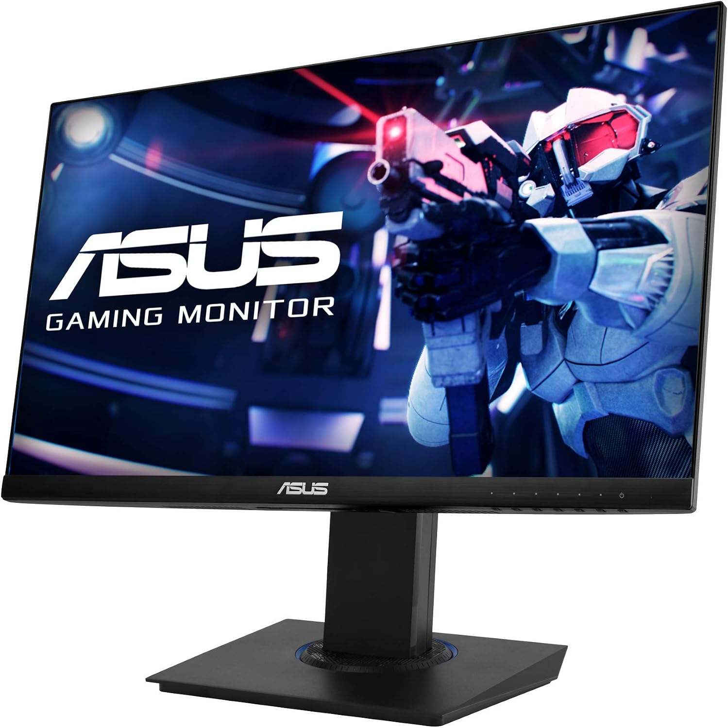ASUS (VG246H 23.8' 1080P Gaming Monitor - Full HD, IPS, 75Hz, 1ms, FreeSync, Extreme Low Motion Blur, Low Blue Light, Flicker Free, VESA Mountable, HDMI, VGA, Height Adjustable, 12.8'x21.3'x2',Black