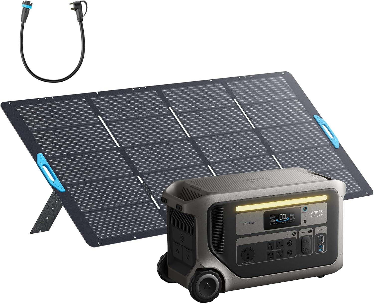 Anker SOLIX F3000 Portable Power Station with 400W Solar Panel, 3,072Wh,6,000W Recharging, Solar Generator for Home Use, Expandable to 24kWh, For Outages, Camping, RVs, and Emergencies