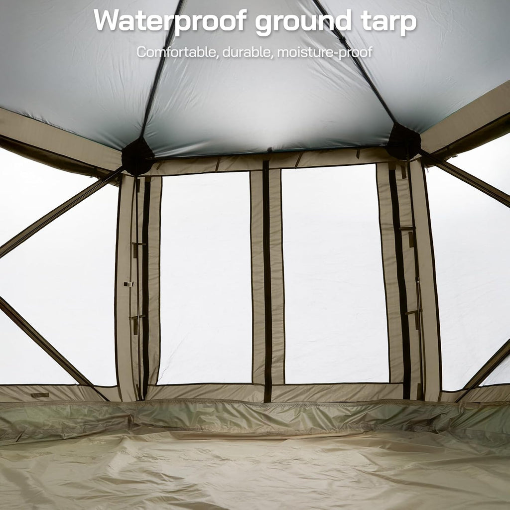 Canopy Pop up Canopy Gazebo Tent for Camping 12x12 FT Screen Tent Outdoor Shade Screen House with Ground Tarp Screen Room with Sidewalls Camping Gazebo with Awnings Waterproof Footprint